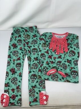 Sugar Bee Sugar Skull PJ set size 2T